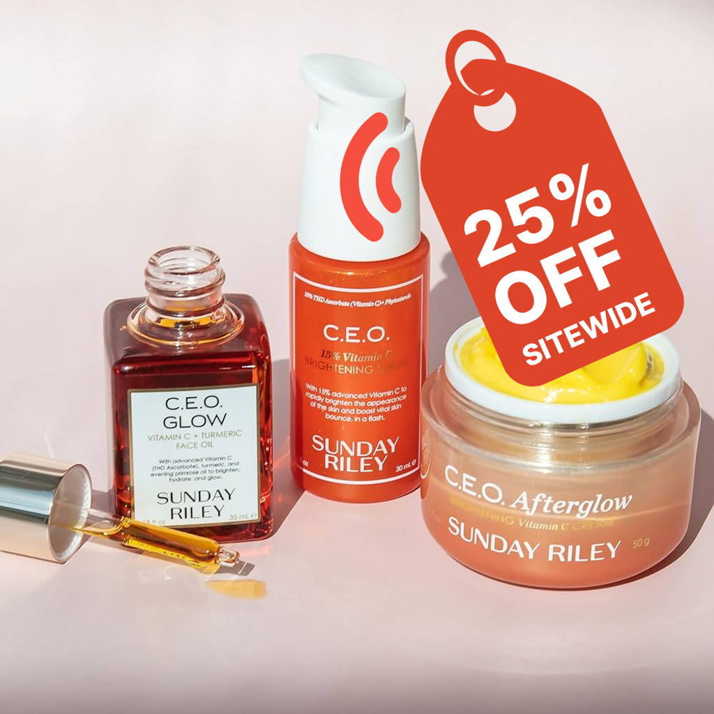 Celebrate Cyber Monday with Sunday Riley! Enjoy 25% off sitewide and a buy 1 get 1 free deal on select skincare products. No code needed—shop now! | Mirmigi