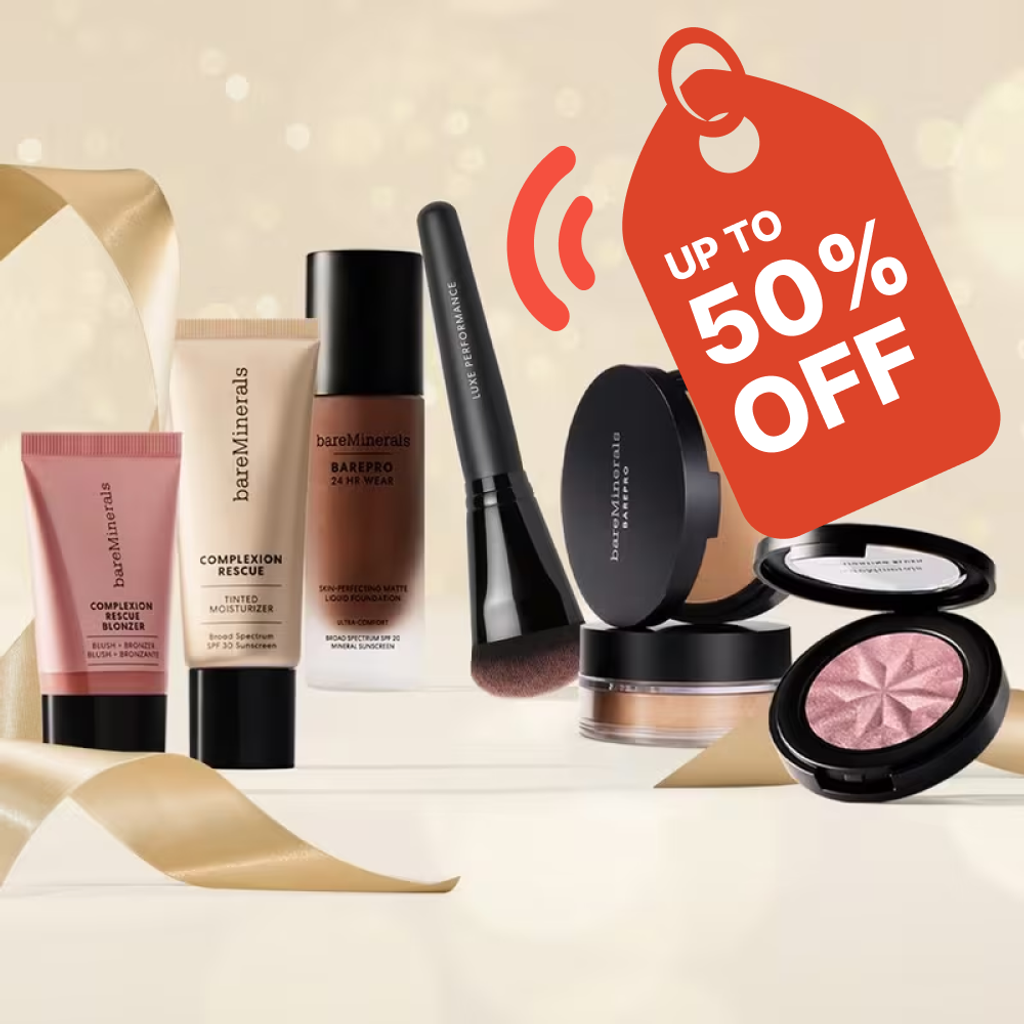 Shop bareMinerals’ up to 50% off sale on select items! Prices as marked, offer ends January 3, 2025, at 11:59 PM PST. Don’t miss out on amazing savings! | Mirmigi