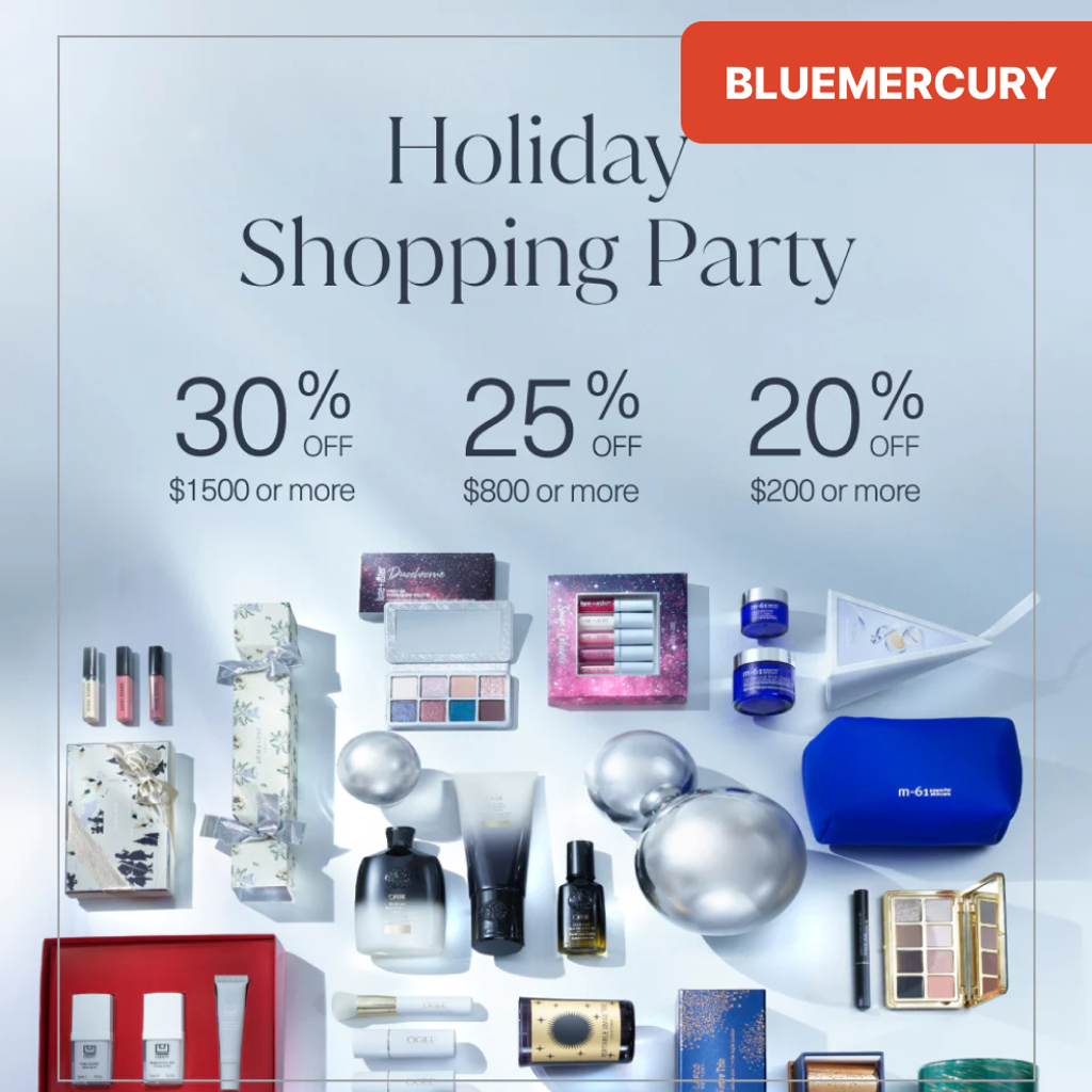 Celebrate the holidays with Bluemercury’s Shopping Party! Save 20% on $200+, 25% on $800+, or 30% on $ 1,500+ orders. Don’t miss these incredible deals! | Mirmigi