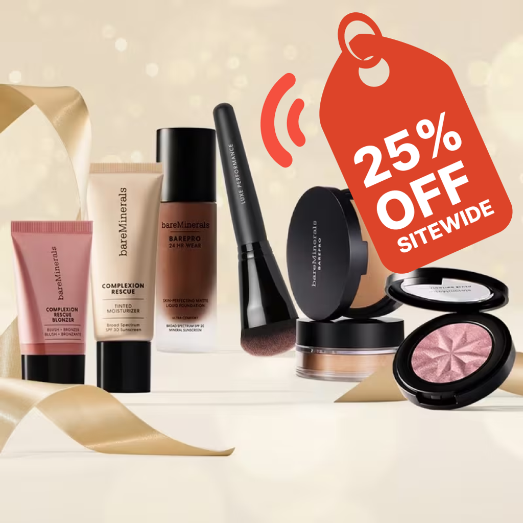 Shop bareMinerals Cyber Week sale and save 25% sitewide! Plus, get a free 2-piece mini gift ($20 value) with orders over $55. | Mirmigi