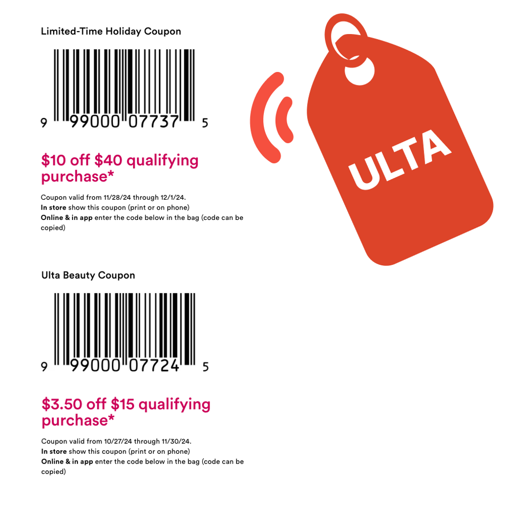 Save big at ULTA! Use code THANKS24 for $10 off $40 from 11/28–12/1. Or get $3.50 off $15 with code 919938 through 11/30. Shop in-store, online, or in the app! | Mirmigi