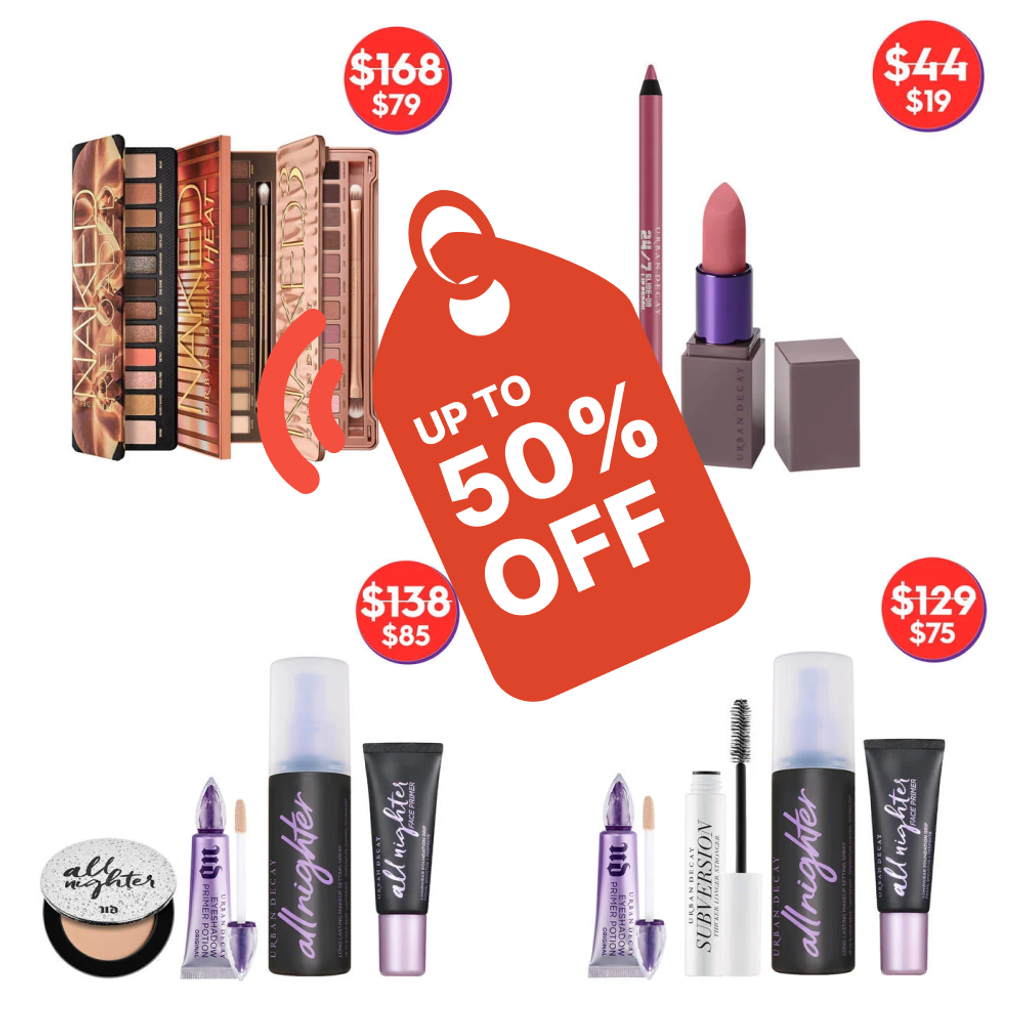 Discover Urban Decay’s updated Black Friday deals: enjoy up to 50% off makeup sets, free shipping on orders over $65, and a complimentary gift with purchases of $65 or more | Mirmigi